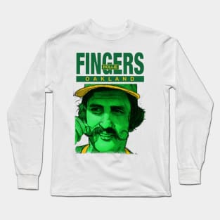 Rollie Fingers Oakland Sketch Long Sleeve T-Shirt